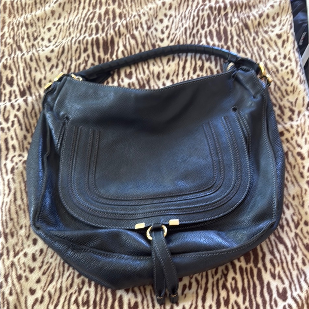 Chloe Black Leather Hobo Bag with Slouchy Silhouette